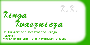 kinga kvasznicza business card